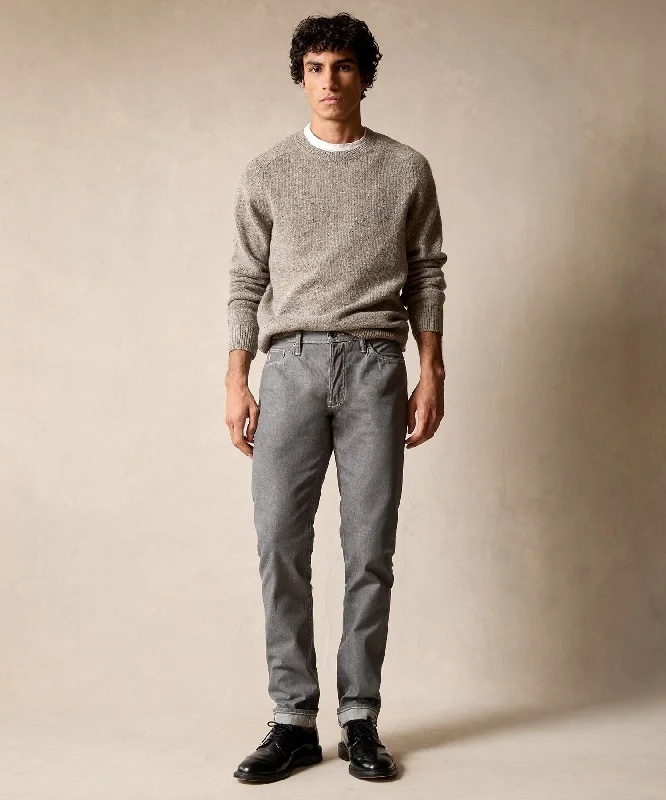 Weekend Offers That Please Slim Lightweight Japanese Selvedge Jean in Light Charcoal
