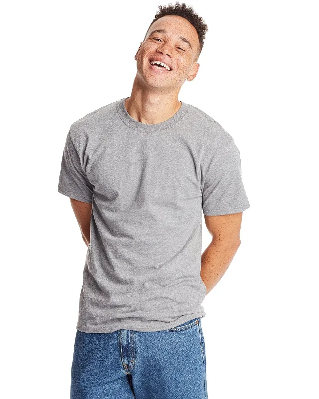 Steals and Deals Hanes Beefy-T T-Shirt | Oxford Gray