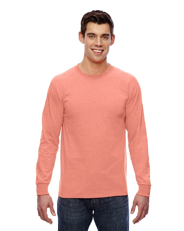 Fruit of the Loom Lightweight Long Sleeve T-Shirt | Retro Hthr Coral