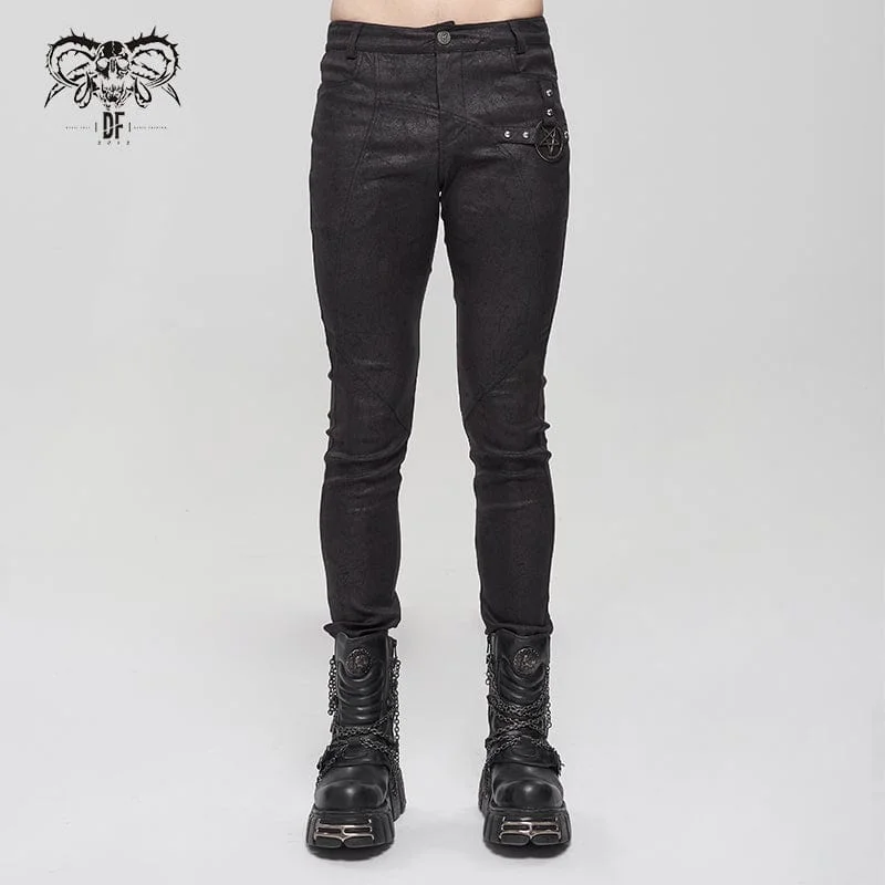 Major Savings Men's Gothic Slim Fitted Metal Star Pants