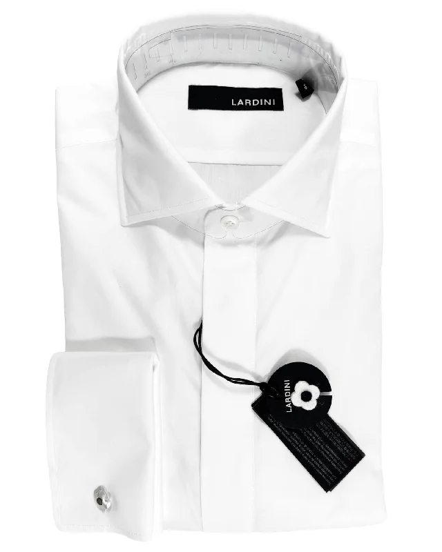 Now or Never Lardini Tuxedo Shirt White French Cuffs 42 - 16 1/2 Sartorial