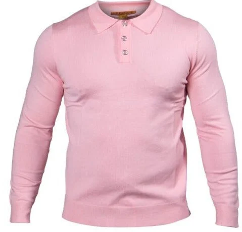 Limited Availability Prestige MCS-290 Long Sleeve 3 Buttons Polo Pink