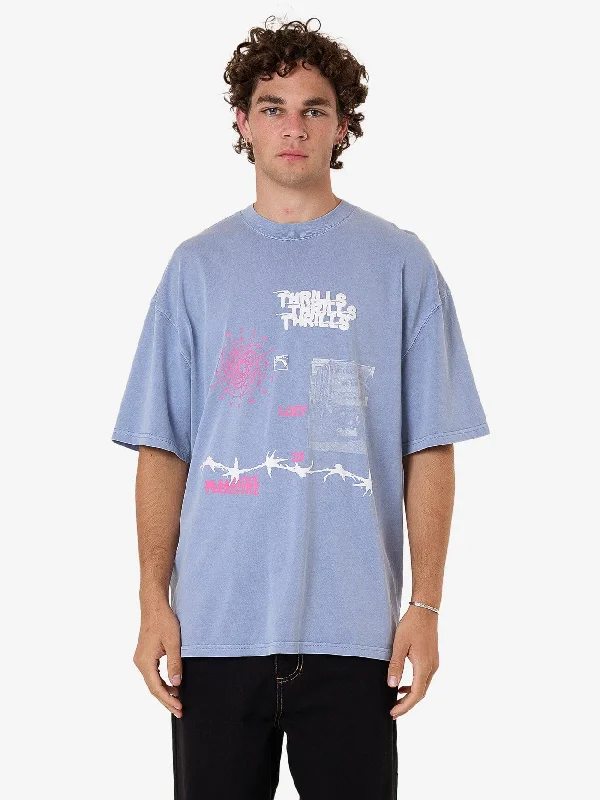 Don't Wait Connections Box Fit Oversize Tee - Forever Blue