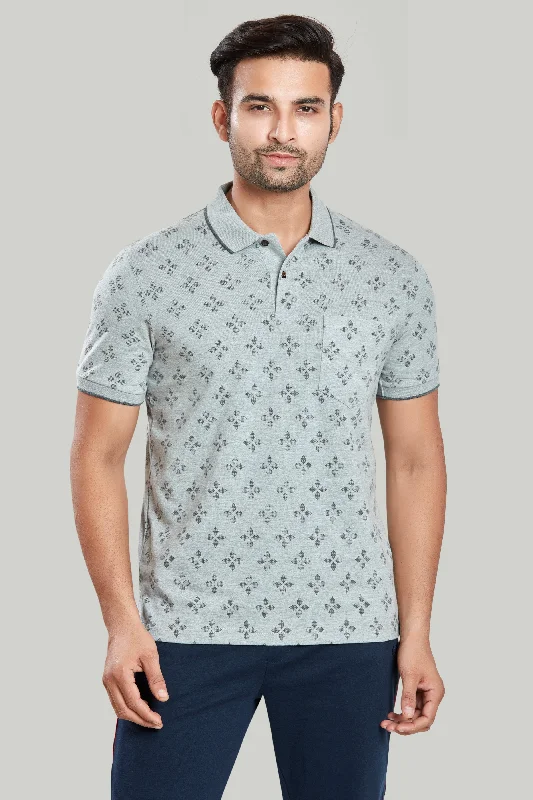 Weekend Discounts to Love Jersey Flower Print Polo