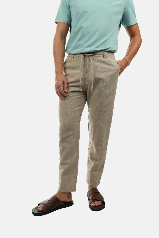 Super Deal Pebble Linen Relaxed Waist Pant