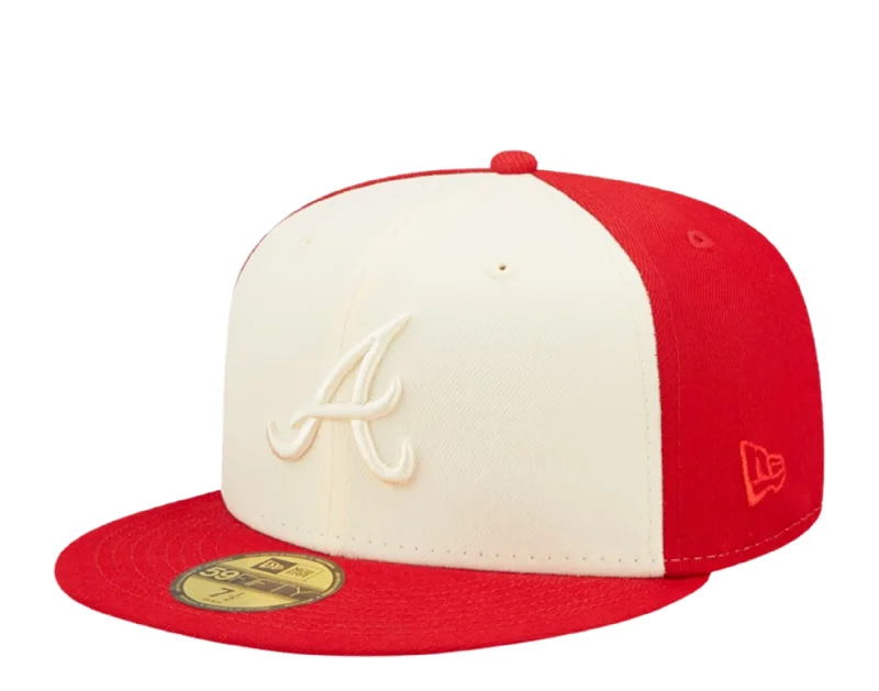 Hot Buy NEW ERA ATLANTA BRAVES 2-TONE 59FIFTY FITTED HAT-RED/CREAM