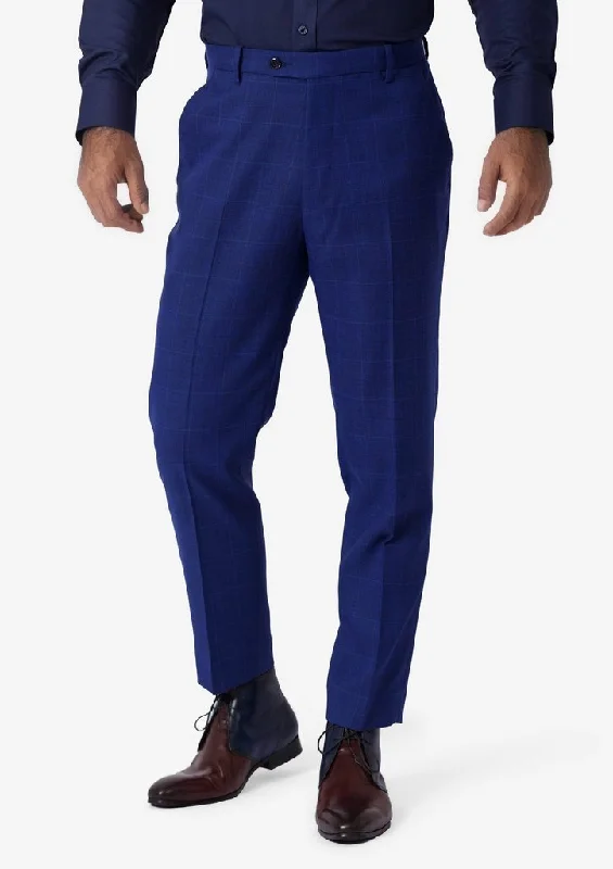 YEAR-End Clearance Regal Blue Windowpane Pants