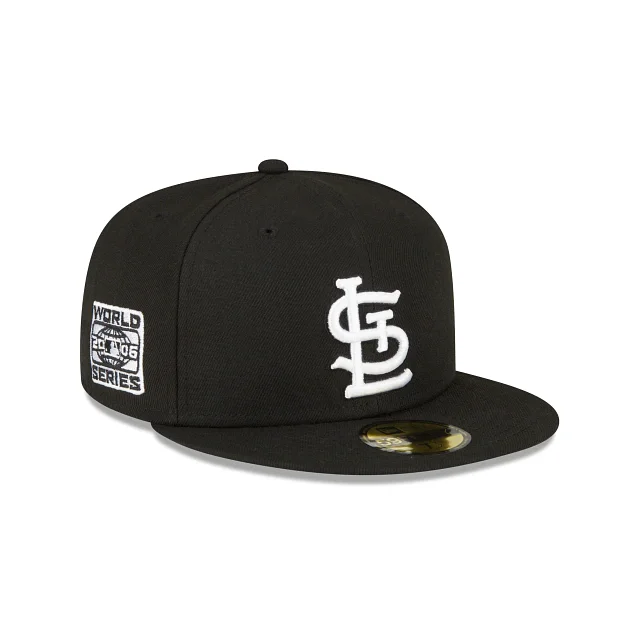 Weekend Savings Bonanza NEW ERA ST. LOUIS CARDINALS 2006 WORLD SERIES SIDE PATCH FITTED 59FIFTY-BLACK AND WHITE Weekend Savings Bonanza NEW ERA ST. LOUIS CARDINALS 2006 WORLD SERIES SIDE PATCH FITTED 59FIFTY-BLACK AND WHITE