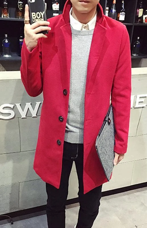 Early Access Long Woolen Men Winter Coat