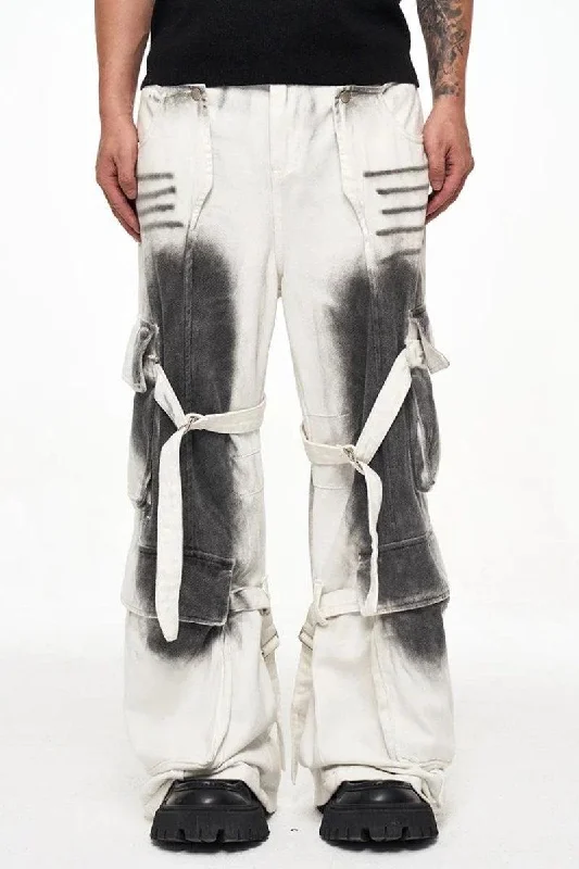 Closeout Sale Grunge Dirty Effect Cargo Pants