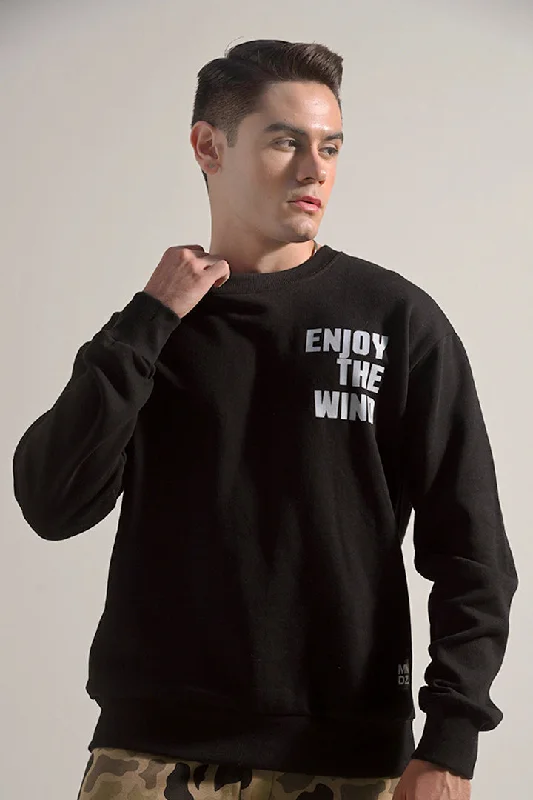 Limited Time Oversized Graphic Sweatshirt - Black