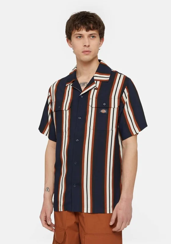 Now or Never Dickies Forest Stripe Shirt, Dark Navy