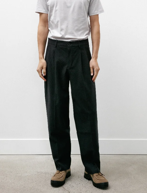 Online Only Benn Relaxed Cotton Wool Twill Black