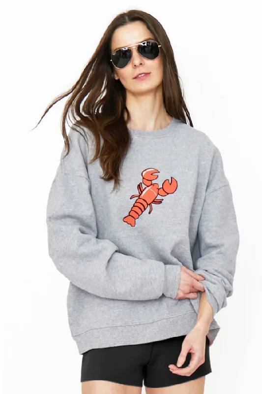 The Oversized Lobster Sweatshirt - Heather Grey