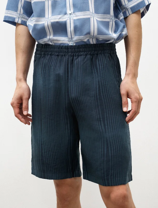 Midnight Sale Basketball Short Wave Stripe Jacquard Navy