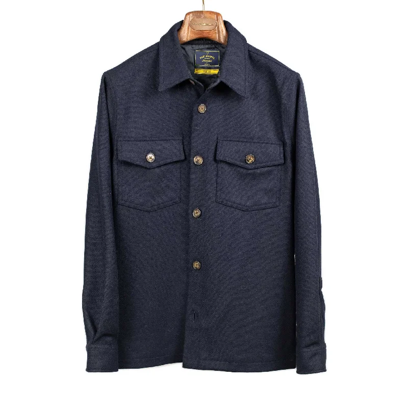 Fantastic Deals Wool Field Overshirt shirt in Navy wool