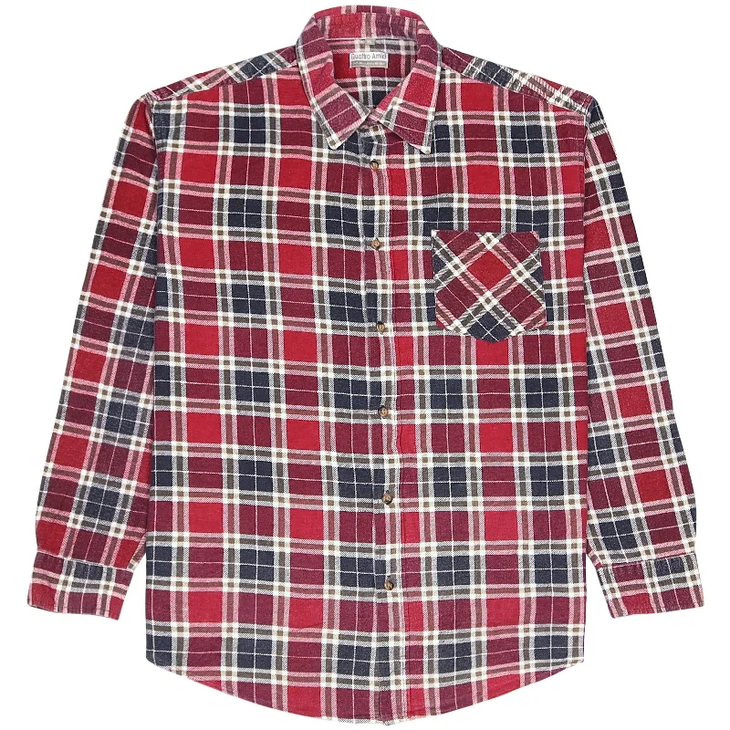 Quattro Amici Checkered Flannel Shirt Navy Red Cream