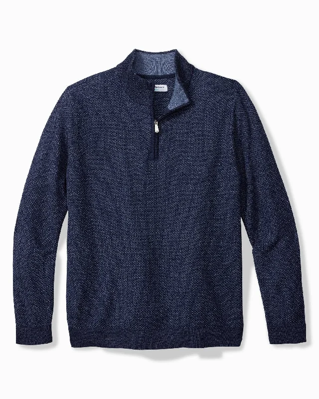 Tommy Bahama Coolside Legend Half-Zip IslandZone Sweater Navy