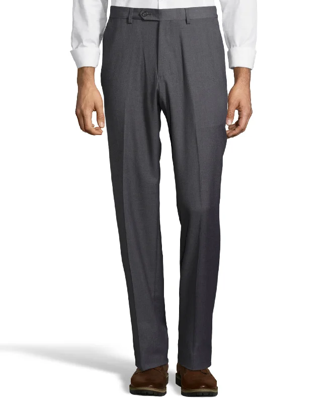 Palm Beach Wool/Poly Md Grey Flat Front Expander Pant