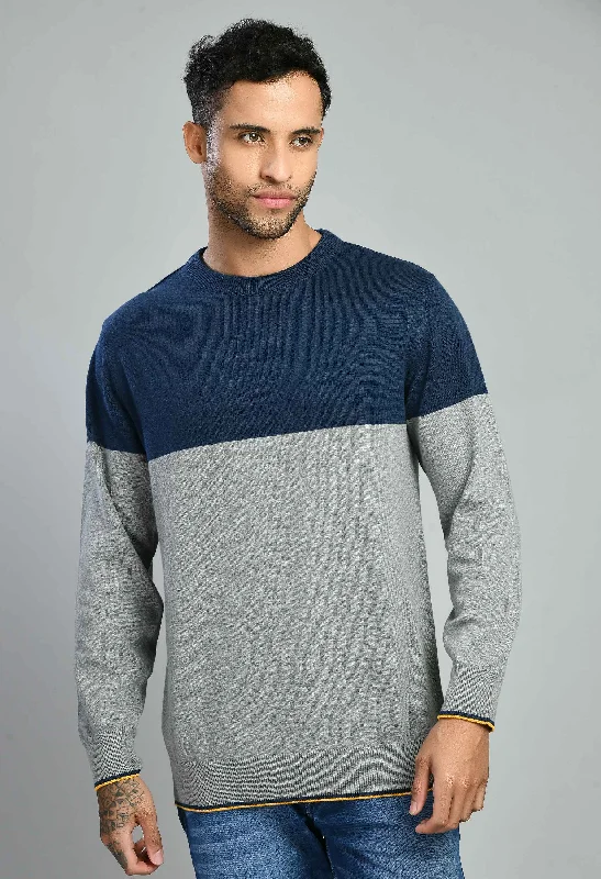 Buy Now Gray Navy Sweater