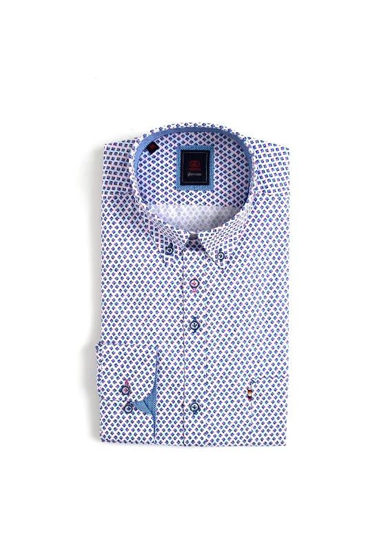YEAR-End Sale Andre Grafton Geo Print Shirt, Pink