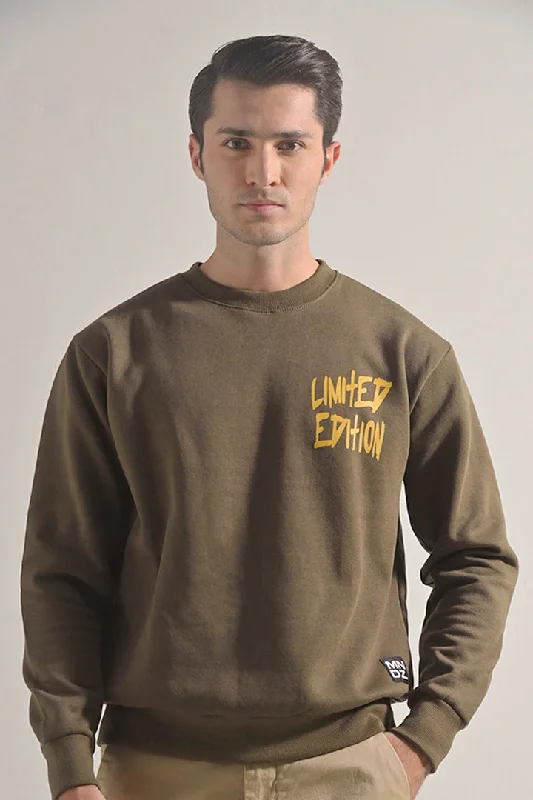 Huge Savings Oversized Graphic Sweatshirt - Olive
