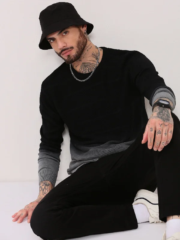 Weekend Savings Spectacular Men Grey Colourblocked Sweater