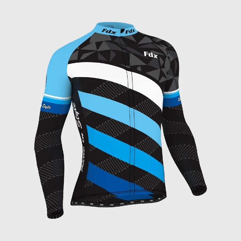 Bargain Bin Fdx Equin Men's & Boy's Blue Thermal Roubaix Long Sleeve Cycling Jersey