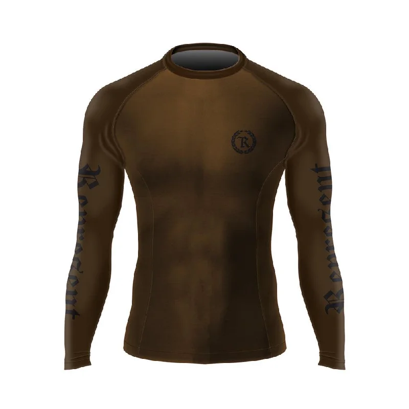 Black Gang Jiu Jitsu Rash Guard Long Sleeve [BROWN]