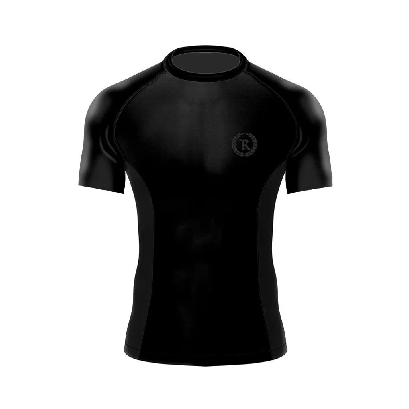 Black Gang Jiu Jitsu Rash Guard Short Sleeve [BLACKED OUT]