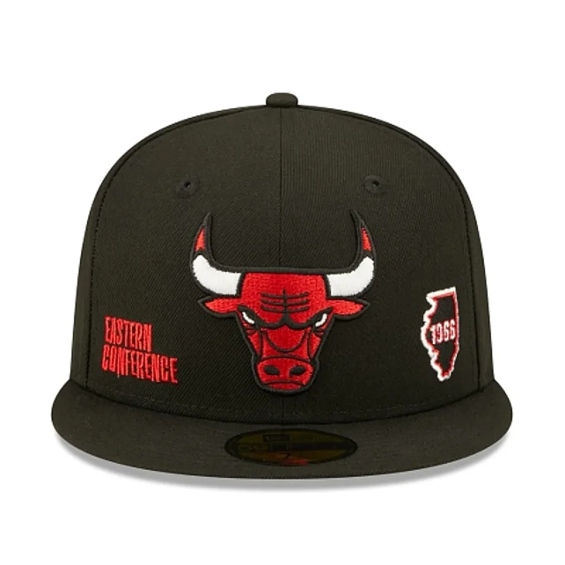 Stock Up and Save New Era Chicago Bulls Identity 59Fifty Fitted Hat-Black