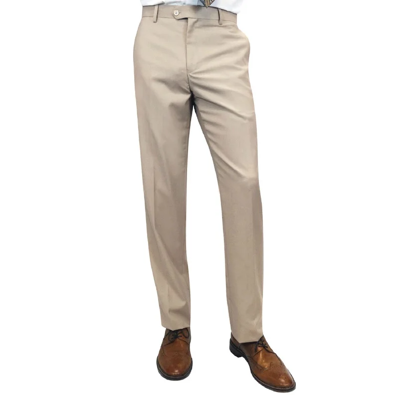 Weekend Bargains to Savor Stylara Collection: Tan Slim Fit Flat Front Pants