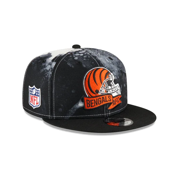 Midnight Madness New Era Cincinnati Bengals Ink Dye 9FIFTY Snapback Hat-Black