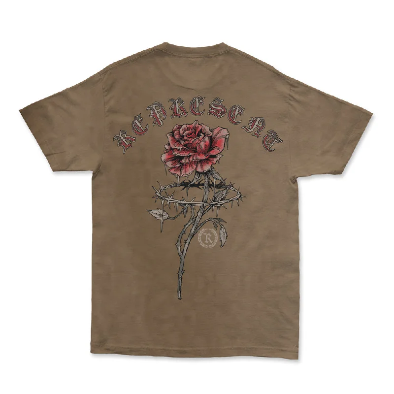 Barbed Rose Heavyweight Tee [FADED BROWN] V-DAY DROP