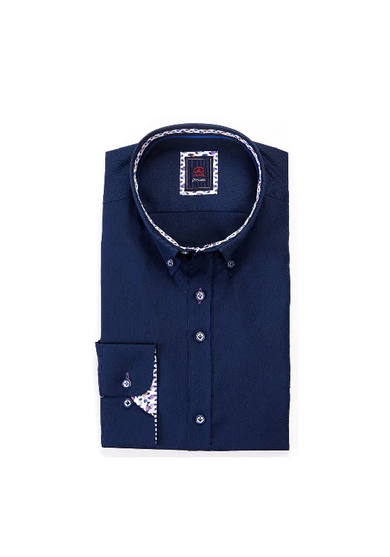 Unmissable Offer Andre Baggot Plain Shirt, Navy