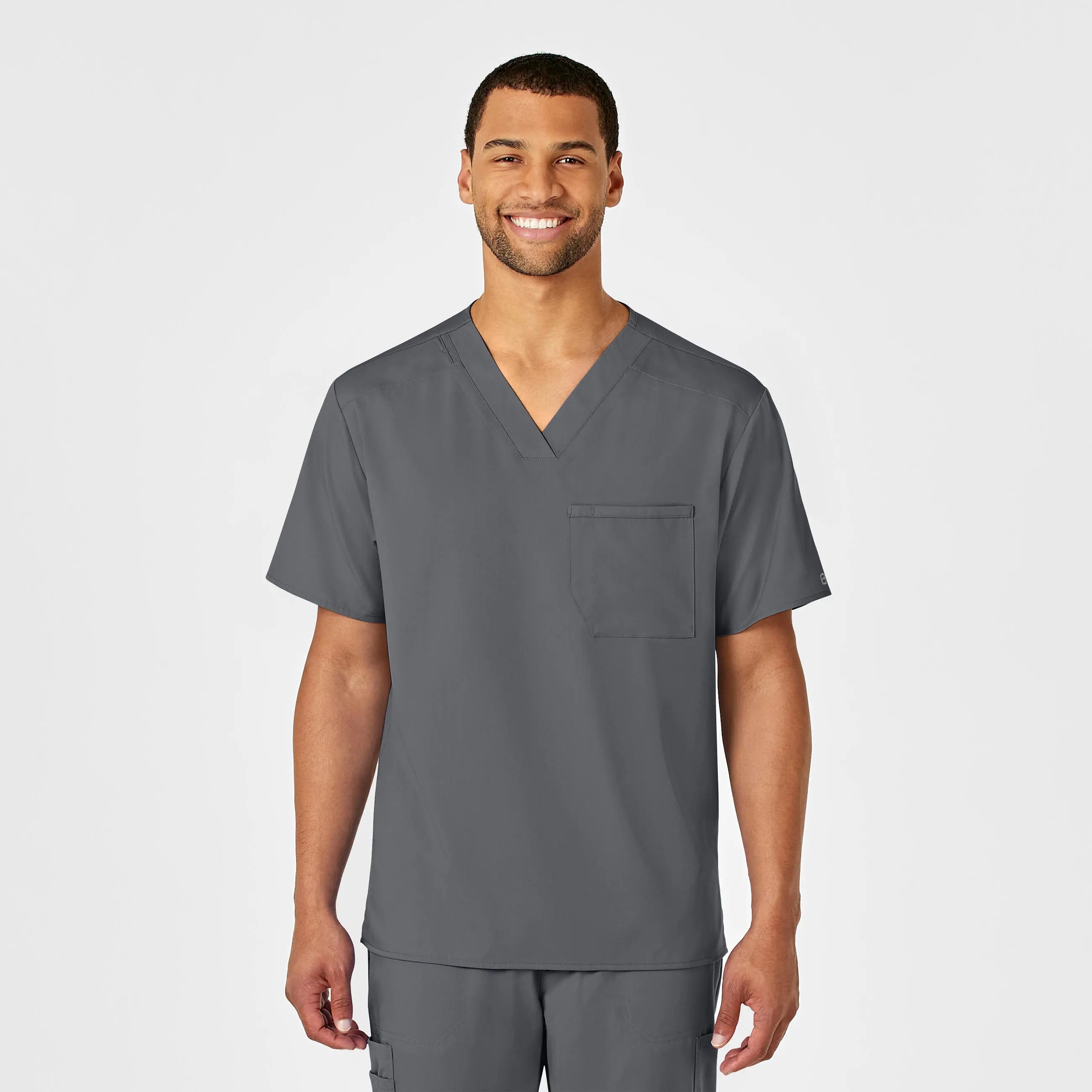 Shop the Weekend Away Wink Men's PRO V-Neck Scrub Top - Pewter