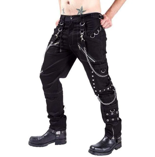 Weekend Offers That Shine Men's Punk Cargo Pants With Chains