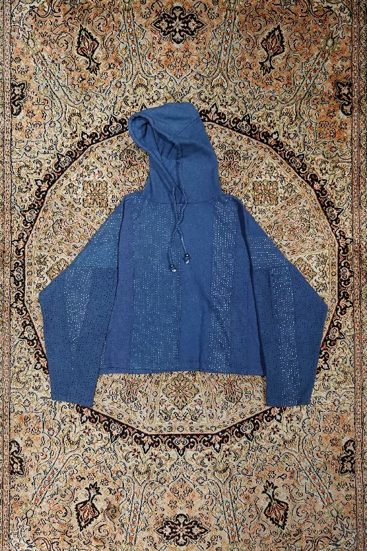 Glass Cypress Blue All-Over BORO Hoodie (Blue)