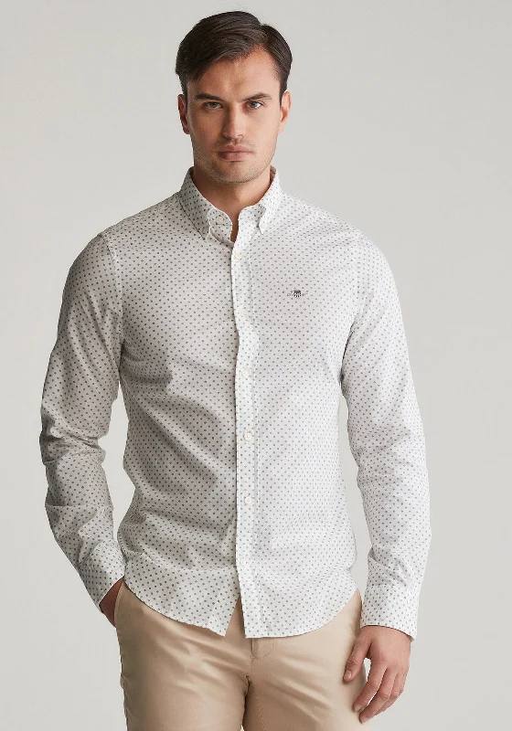 Huge Discounts Gant Micro Print Slim Fit Shirt, Eggshell