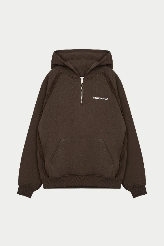 Make Your Weekend Count with Savings RAW SEAM HOODIE - BROWN