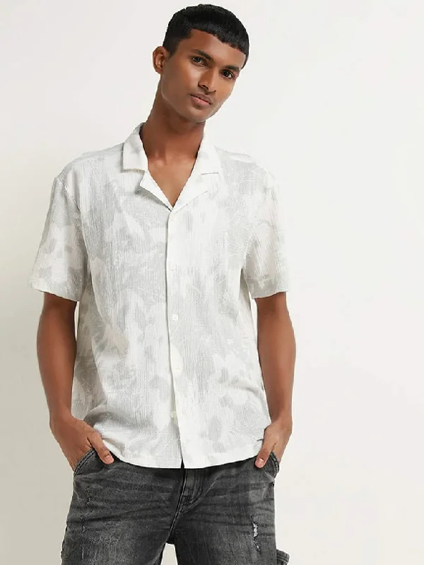 Daily Specials Nuon Grey Abstract Printed Relaxed Fit Shirt