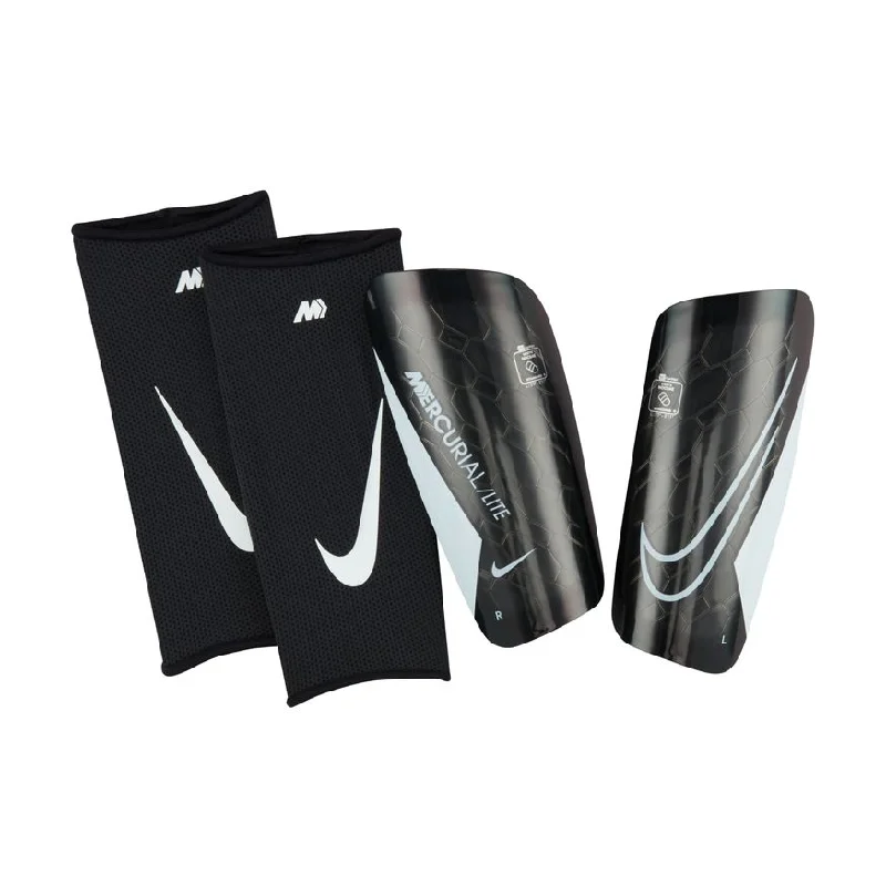 Hurry In Nike Mercurial Lite Soccer Shin Guards-Black/Black/White