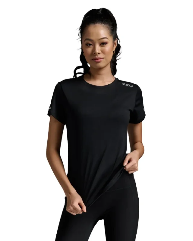 Online Specials 2XU Aero Tee Women's T-Shirts (Black/Silver Reflective)