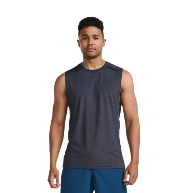 Special Savings 2XU Motion Tank India Men's T-Shirt (Ink/Black)