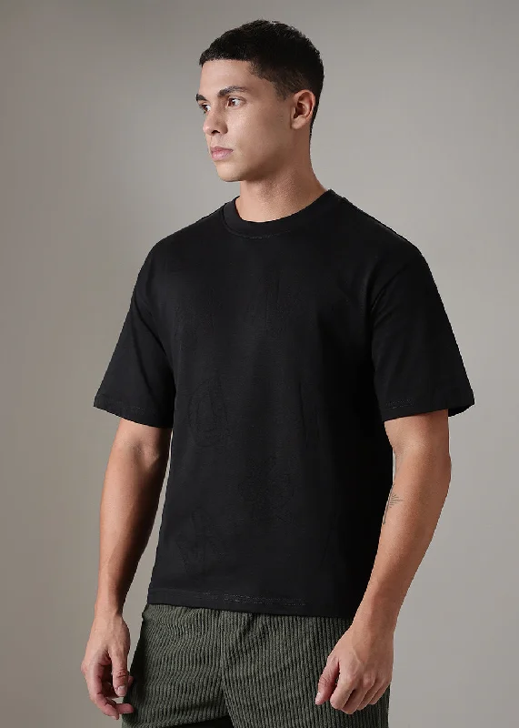 Weekend Shopping Made Better Alpha Black Oversized T-shirt