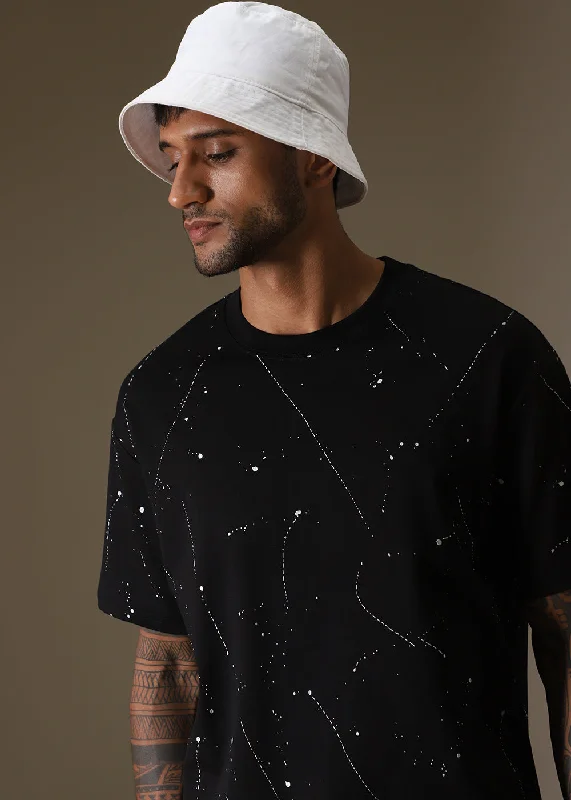 Today's Deal Black Splatter Oversized T-shirt