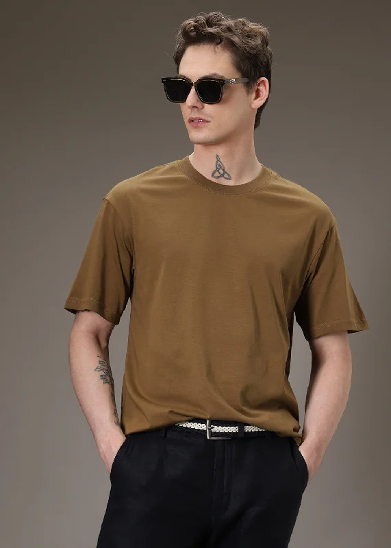 Mega Sale Brown Basic Oversized T-shirt