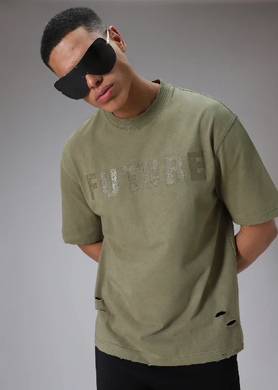 Weekend Extravaganza: Shop Now Brush Wash Tan Oversized T-shirt