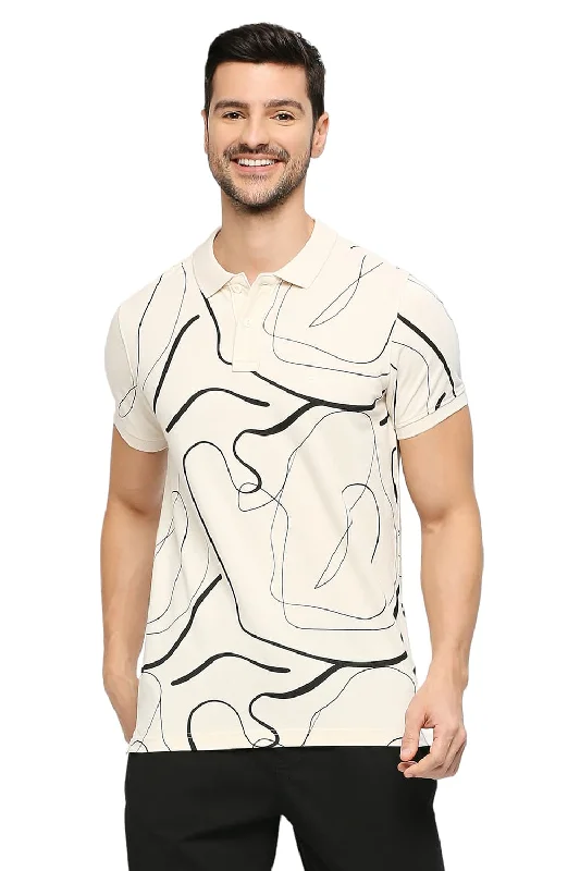 Extra Discount Basics Muscle Fit Cotton Printed Polo T-Shirts