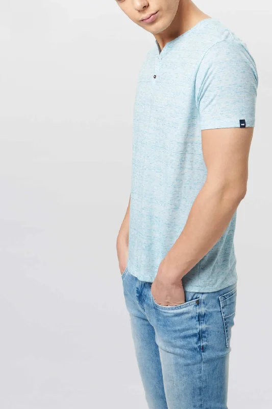 Muscle Fit Crew Henley T Shirt